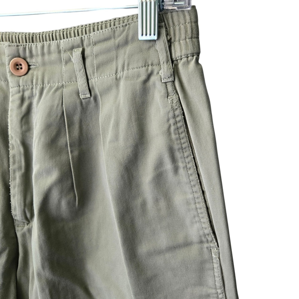 Calvin Klein Sport Khaki Pleated Cotton Shorts‎ Size 4 Elastic Waist - Picture 3 of 6